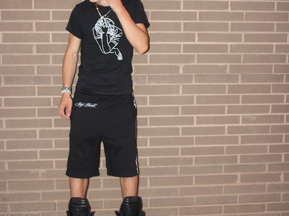 Black Stay Punk “Stripe” Shorts